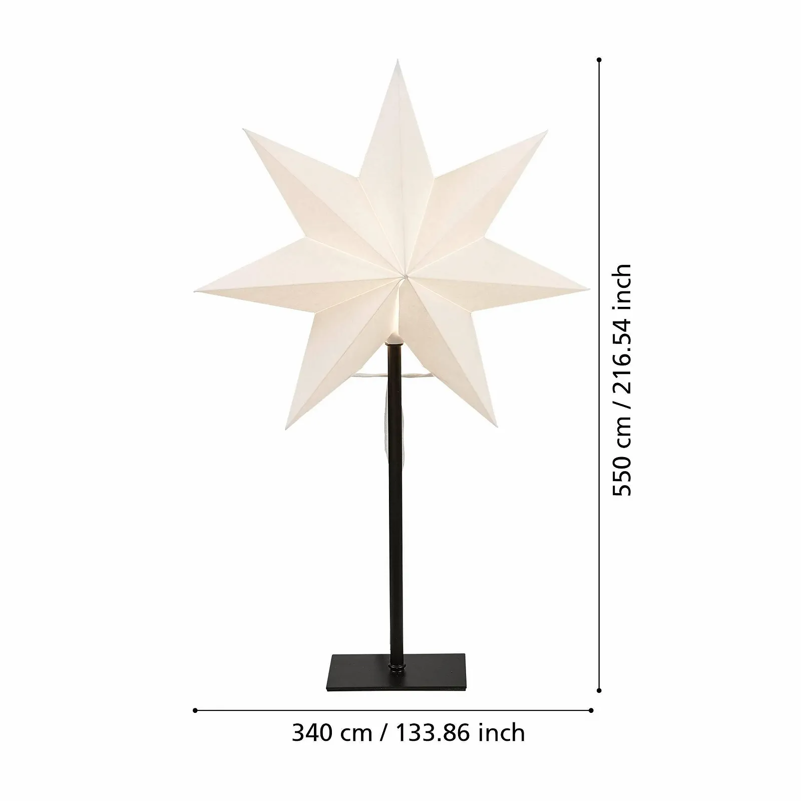 Настільна лампа EGLO Poinsettia 3D Star Paper E14 55 см Black White, фото №3