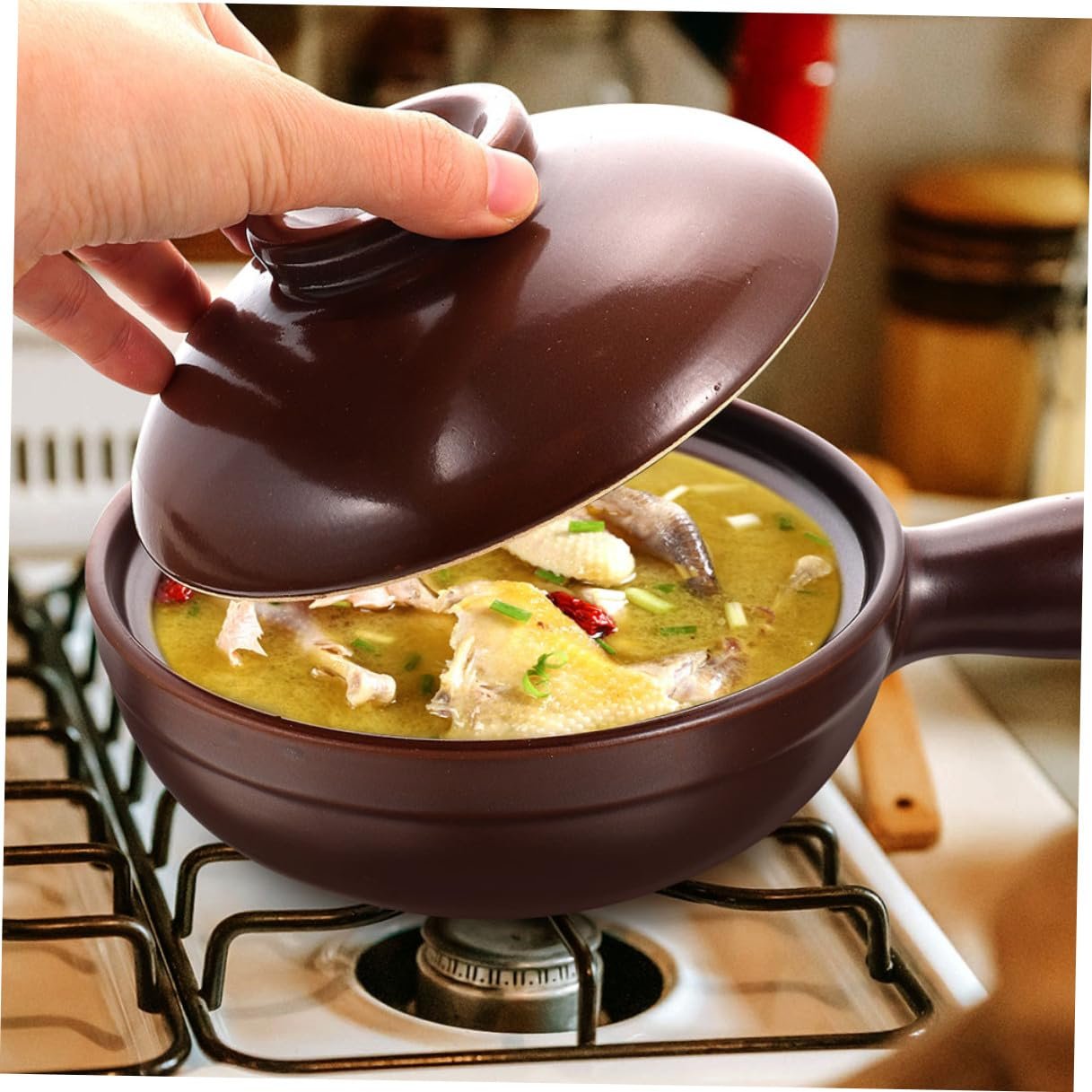 Керамічний Ківш З подвійним ободом термостійкий для відкритого вогню, фото №4