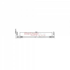Тормозной шланг METZGER 4111494 для IVECO, передний мост слева, передний мост справа - Фото 1