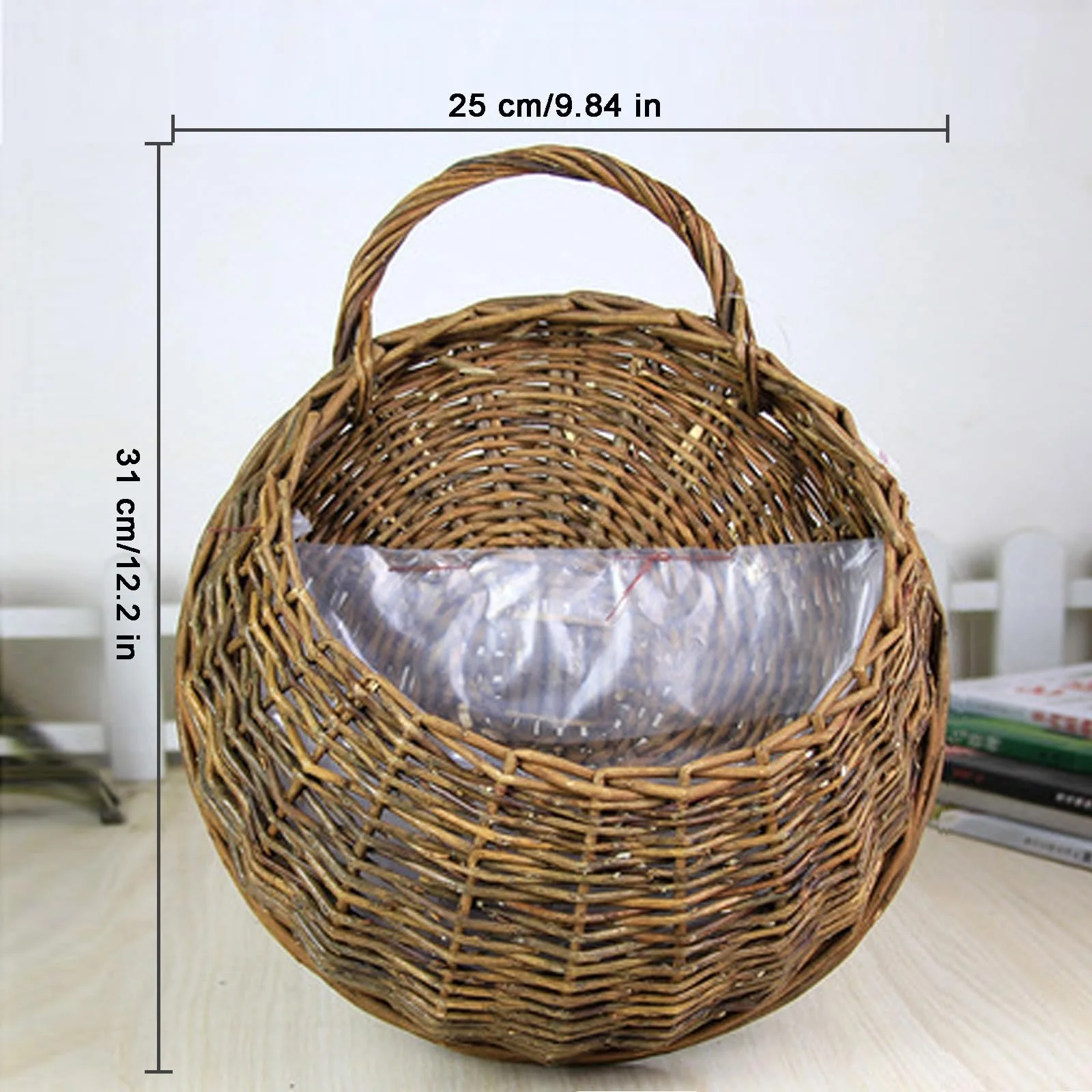 Плетене настінне кашпо з верби 31x25 см, фото №3 Плетене настінне кашпо з верби 31x25 см, фото №3