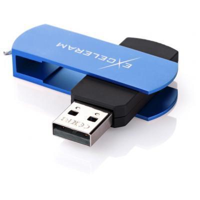 USB флеш-накопитель Exceleram 64GB P2 Series Blue/Black USB 2.0 EXP2U2BLB64, фото №2 USB флеш-накопитель Exceleram 64GB P2 Series Blue/Black USB 2.0 EXP2U2BLB64, фото №2