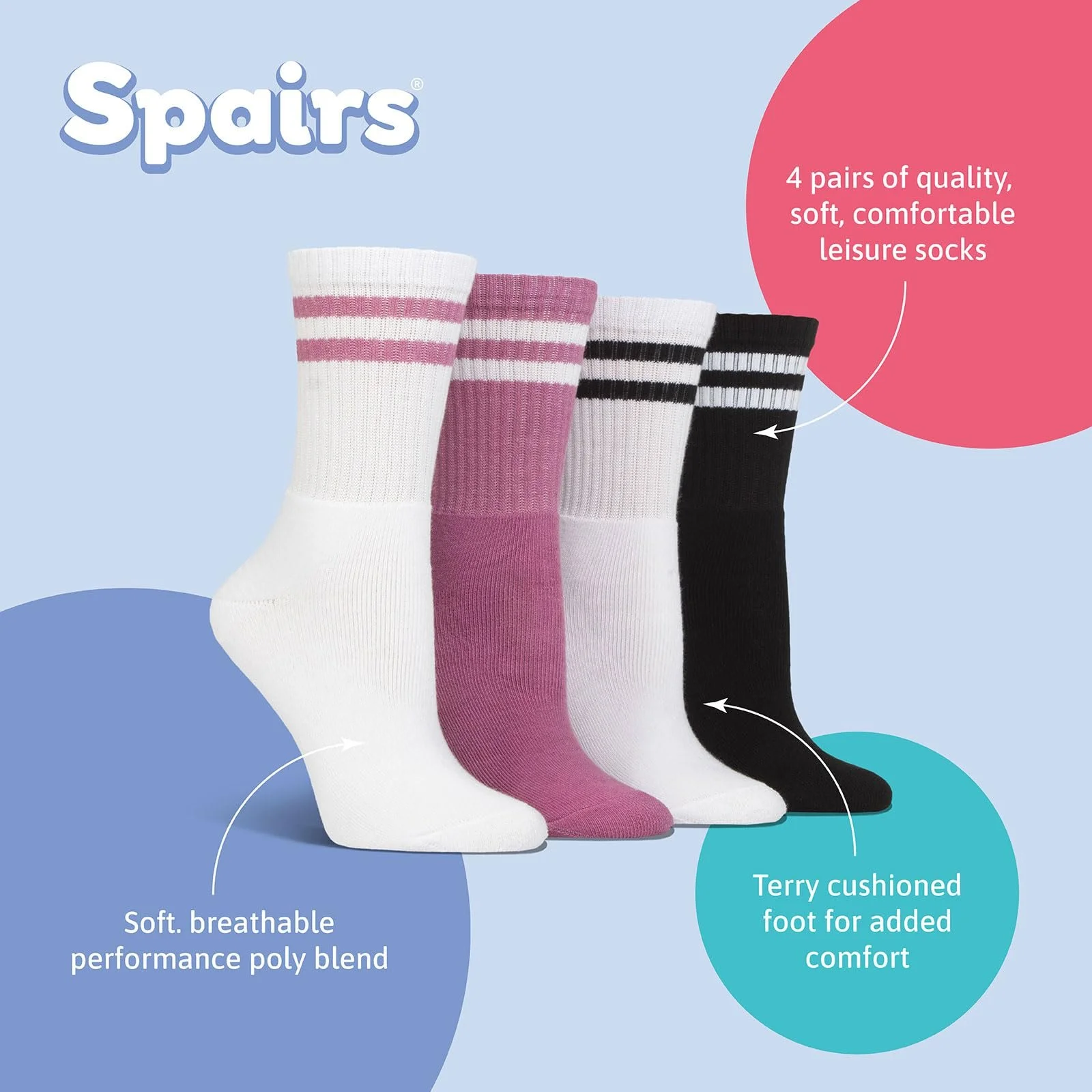 Жіночі шкарпетки Spairs Спортивні, набір 4 пари, фото №3