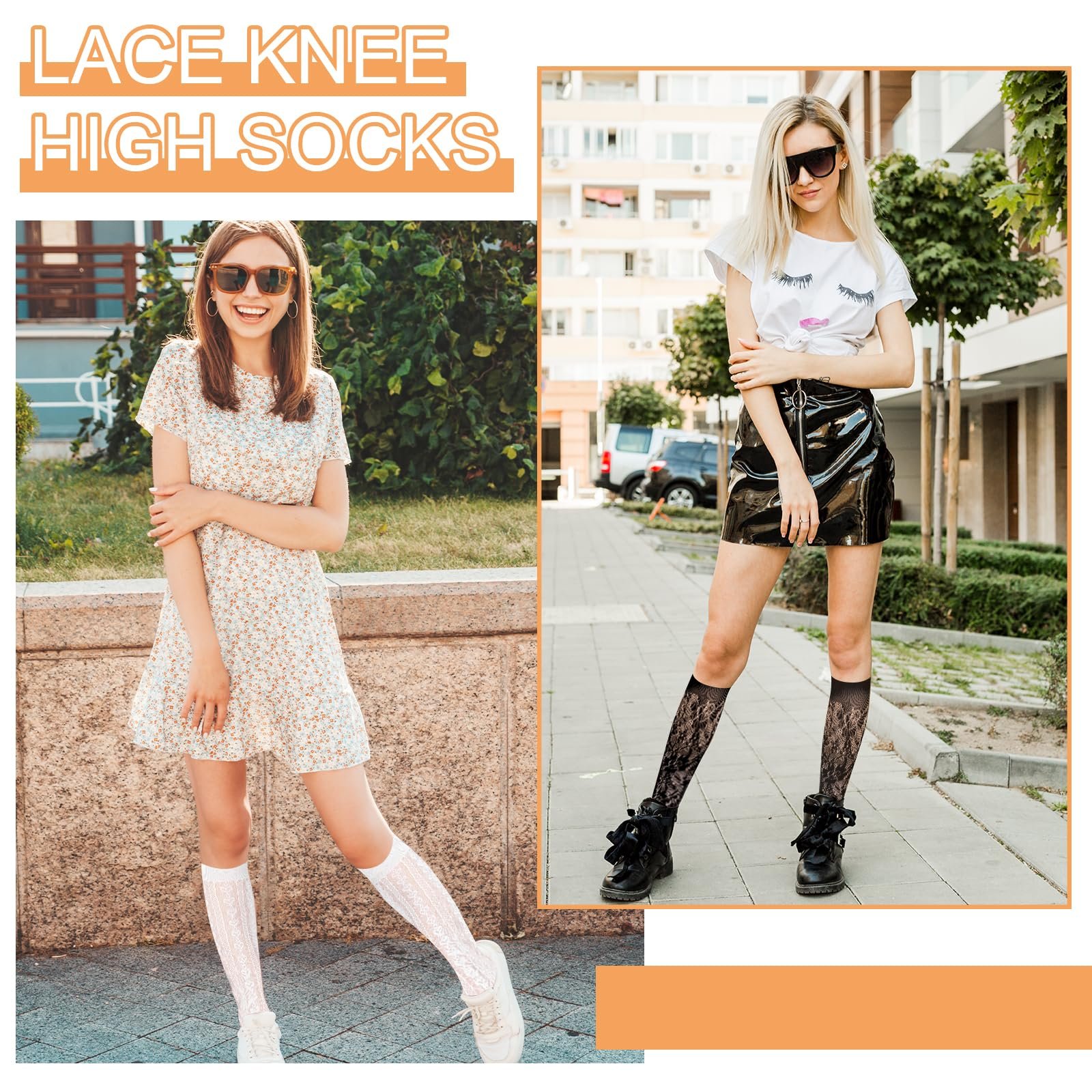 Чулки Кружевные Женские 6 пар Черный, фото №4