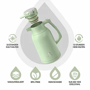 Термос-кавник IDEUS 2 L, з нержавіючої сталі, з подвійними стінками, колба з вакуумною ізоляцією synthetic.ua - Фото 1