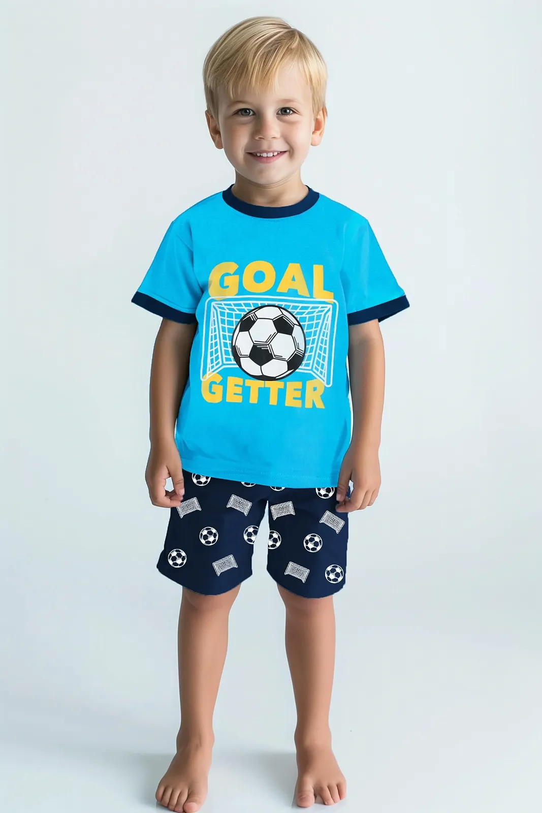 Комплект дитячої піжами з короткими рукавами CM-Kid для хлопчиків, бавовна, фото №2 Комплект дитячої піжами з короткими рукавами CM-Kid для хлопчиків, бавовна, фото №2