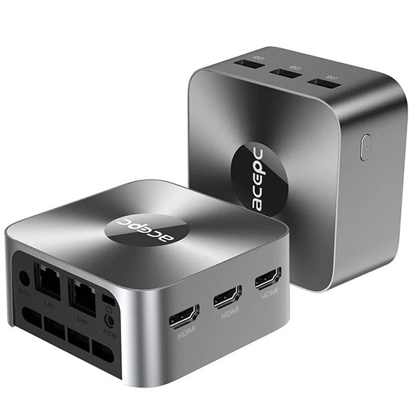 Компактний міні-ПК Acepc PicoBox Mini T8-Plus / Intel N95 / RAM 16GB / SSD 512GB / 2x LAN / Wi-Fi / Bluetooth / Windows 11 / Сірий, фото №1