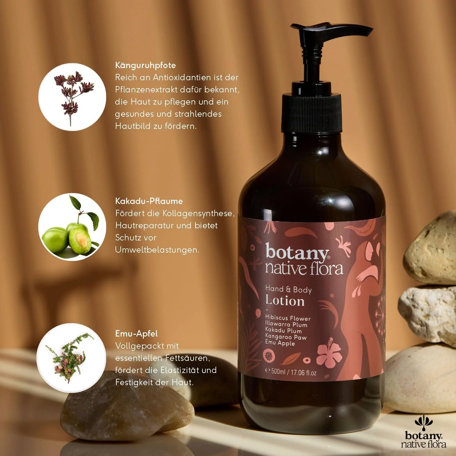 Лосьйон для рук і тіла Botany Native Flora Зволожуючий з екстрактами австралійських рослин 500 мл, фото №2 Лосьйон для рук і тіла Botany Native Flora Зволожуючий з екстрактами австралійських рослин 500 мл, фото №2