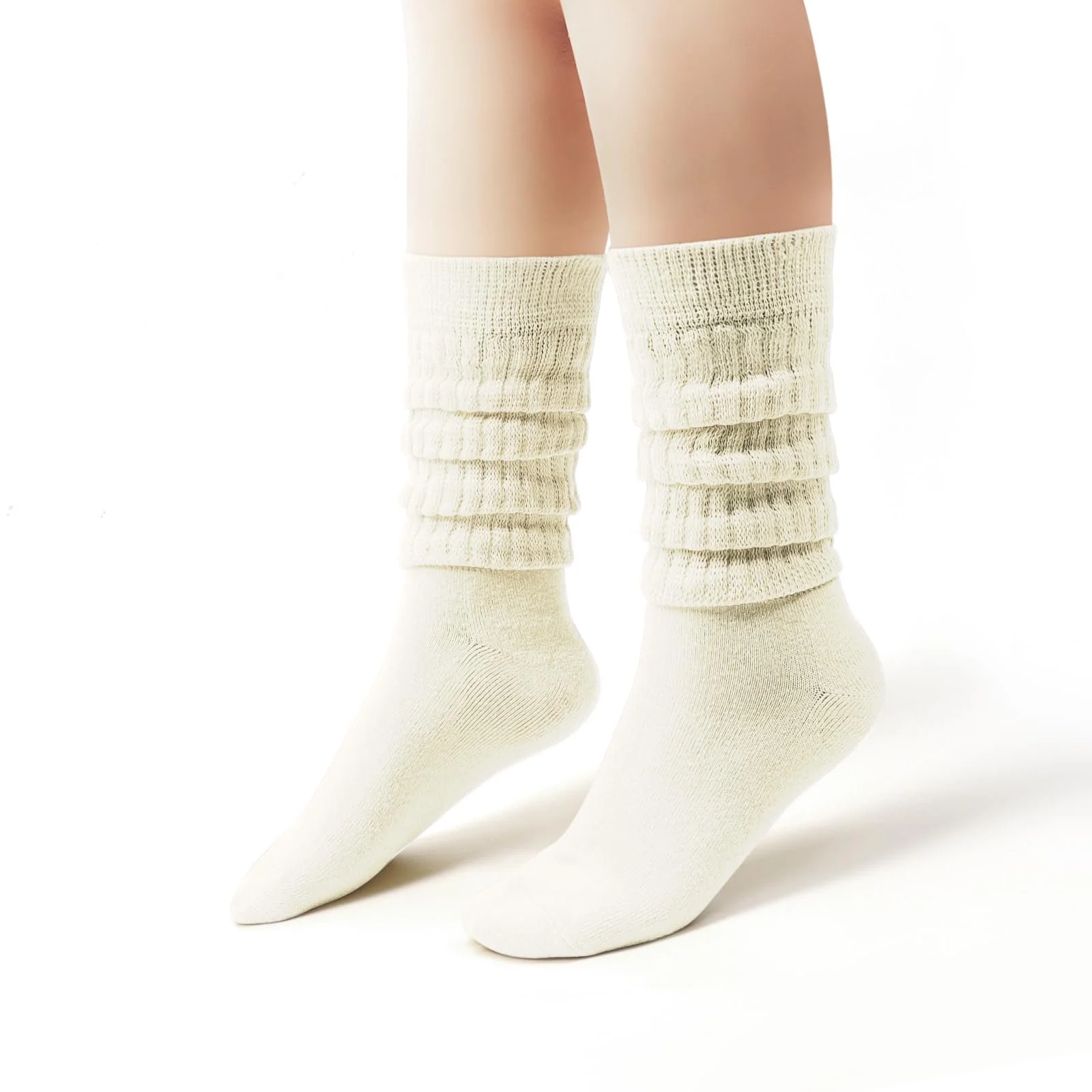 Высокие носки DRESHOW 3 пары полосатые выше колена тонкие чулки длинные носки до колена гетры, фото №7