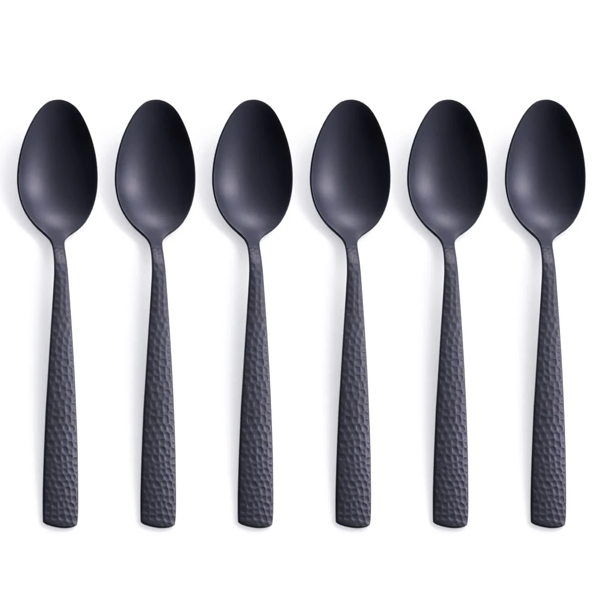 Ложки чайні Matte Black, 6 шт, 17.78 см, нержавіюча сталь, чорний матовий, фото №1