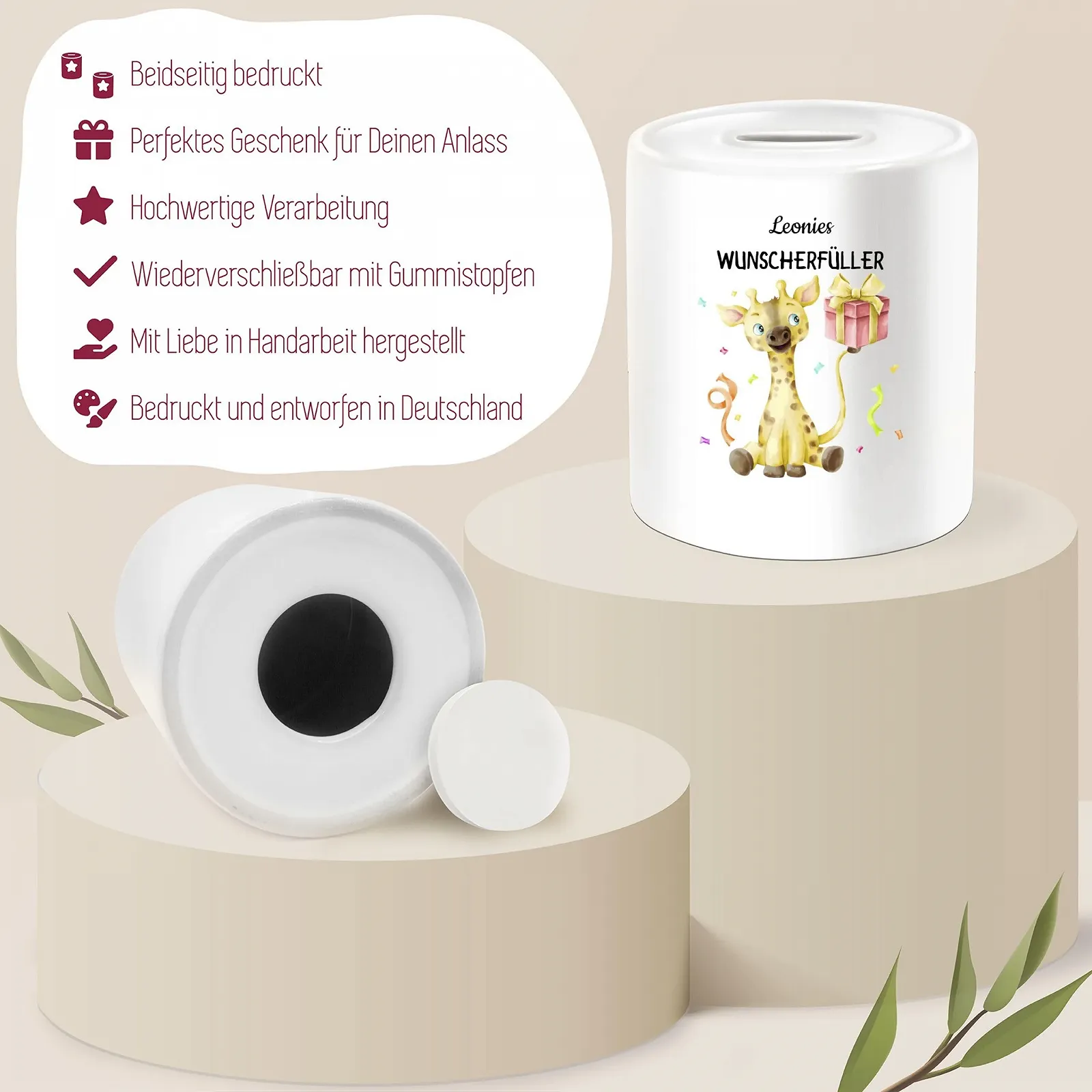 Скарбничка дитяча Жирафа Керамічна, фото №4