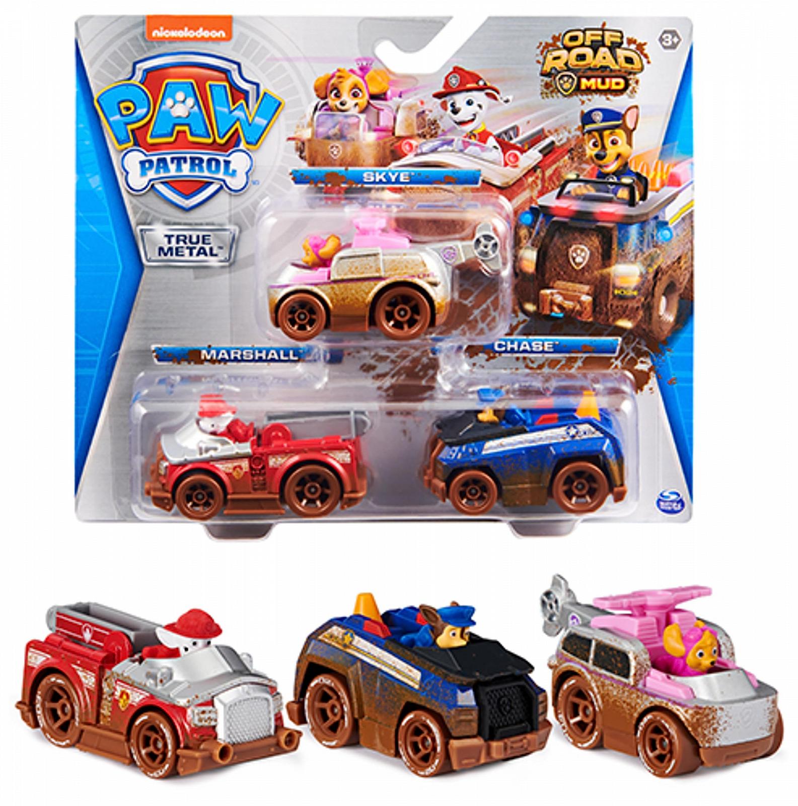 Іграшкові автомобілі PAW PATROL True Metal Mud Decor 1:55 металеві Skye, Chase і Marshall 3 шт., фото №1 Іграшкові автомобілі PAW PATROL True Metal Mud Decor 1:55 металеві Skye, Chase і Marshall 3 шт., фото №1