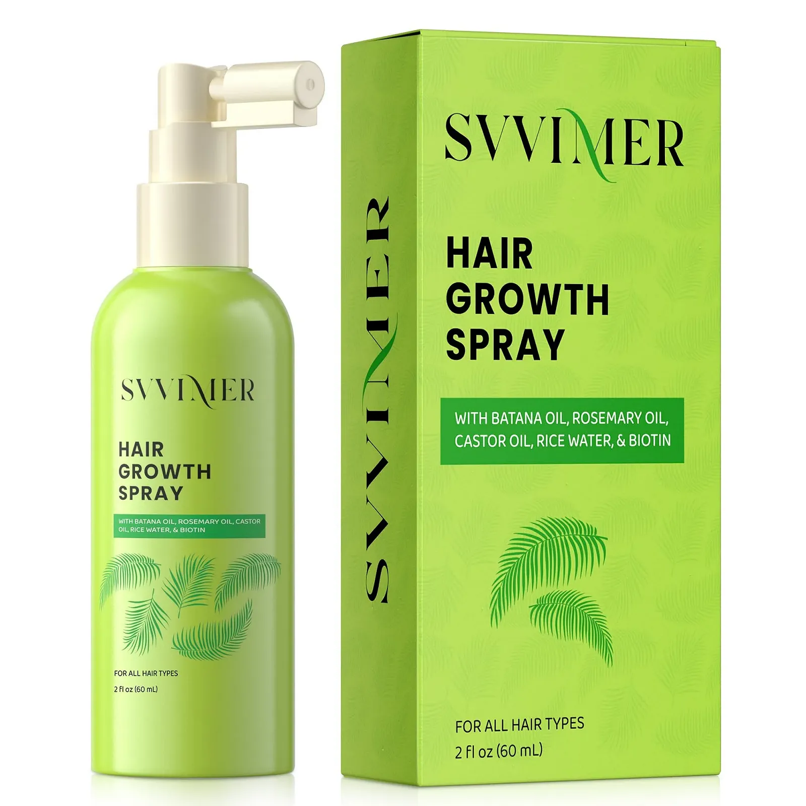Сироватка-спрей для росту волосся Svvimer - з розмарином, олією батайї та біотином 60 мл, фото №1