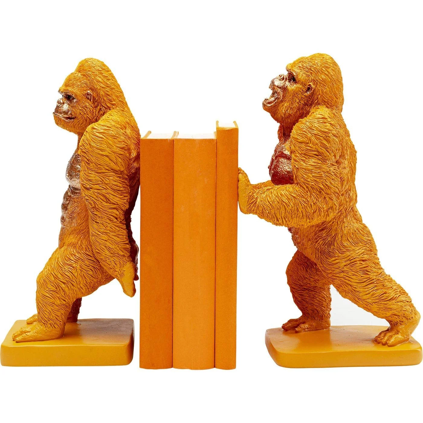 Книжные подставки Gorilla Design (набор из 2) Оранжевый Животное Декоративный объект Ручная работа Расписные украшения для полок, фото №1
