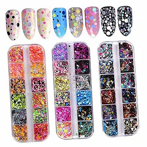 Тонкие круглые блестки для ногтей Разноцветные блестки для украшения ногтей для женщин и девушек Домашние аксессуары для ногтей Креативный дизайн ногтей для особых случаев - Фото 1