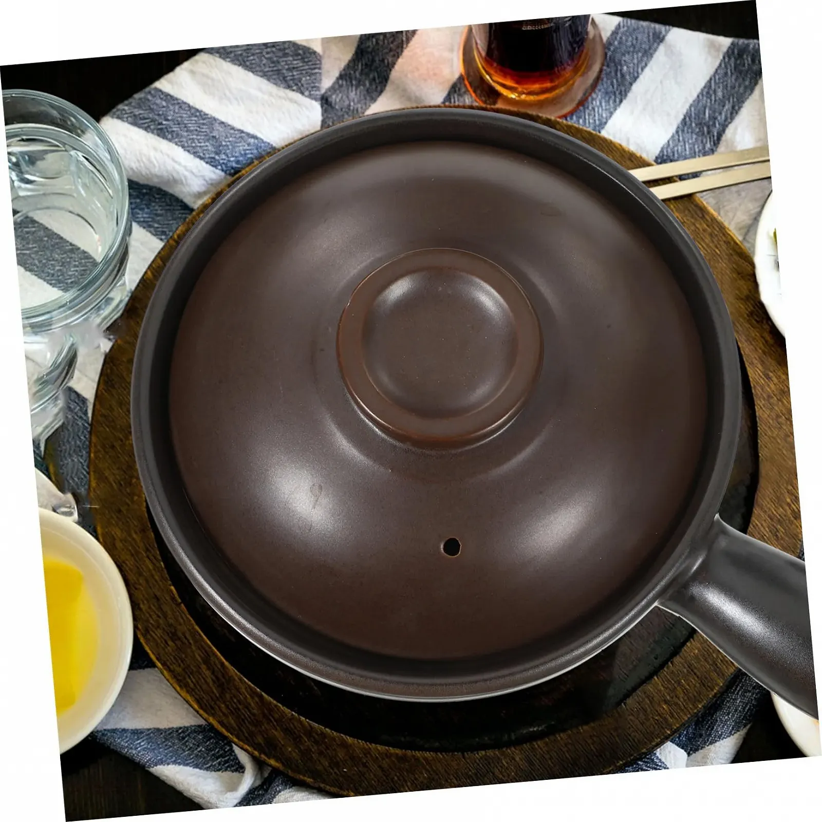 Ківш керамічний з кришкою термостійкий для газової плити, фото №5