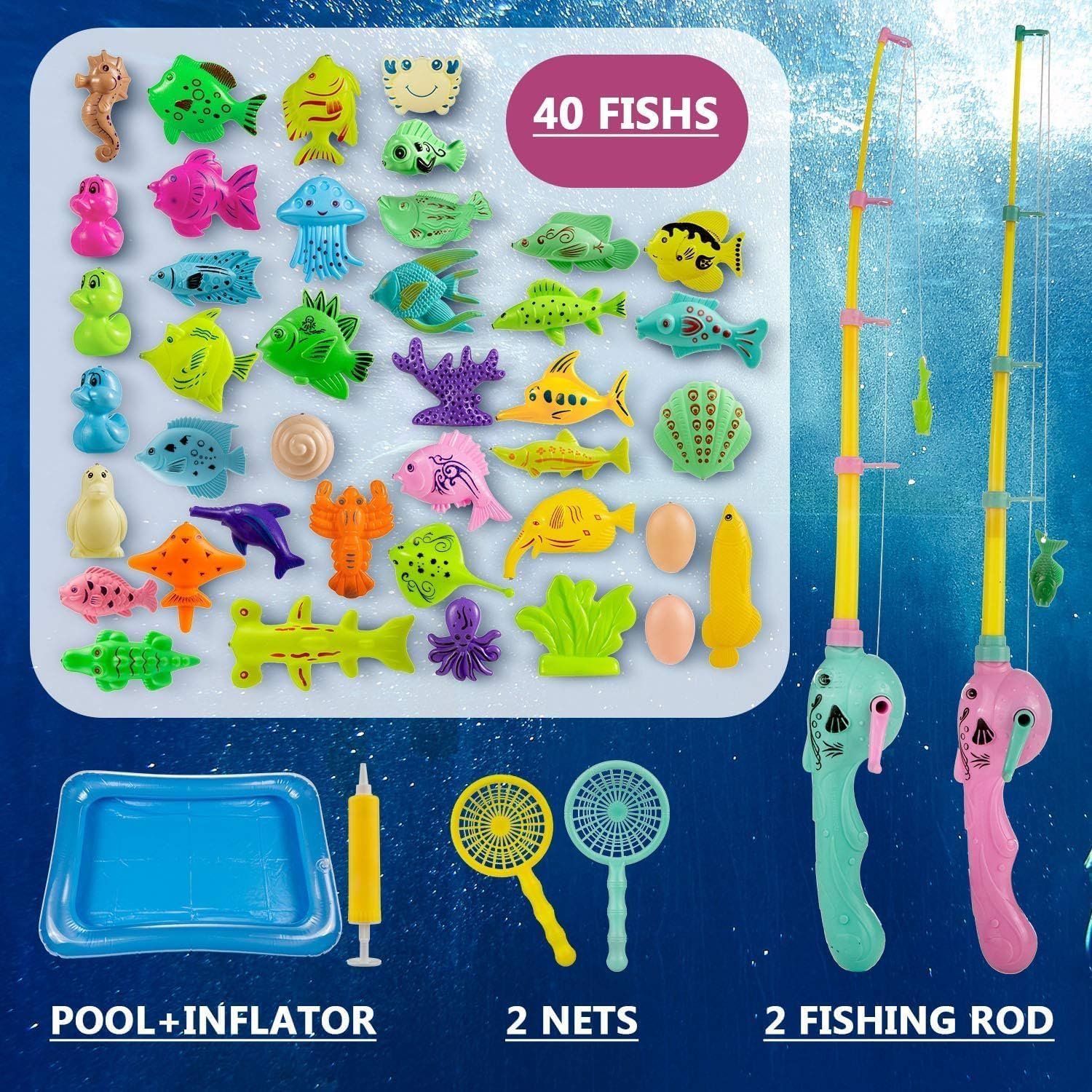 Іграшка для риболовлі 45 штук Магнітна, фото №2