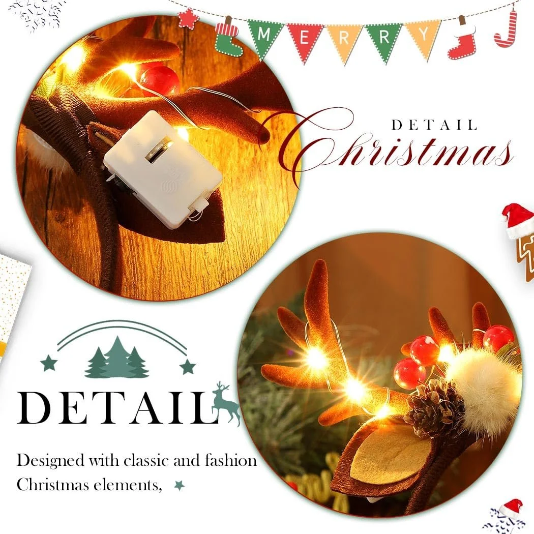 Різдвяний обруч Reaky з вогниками LED, фото №4