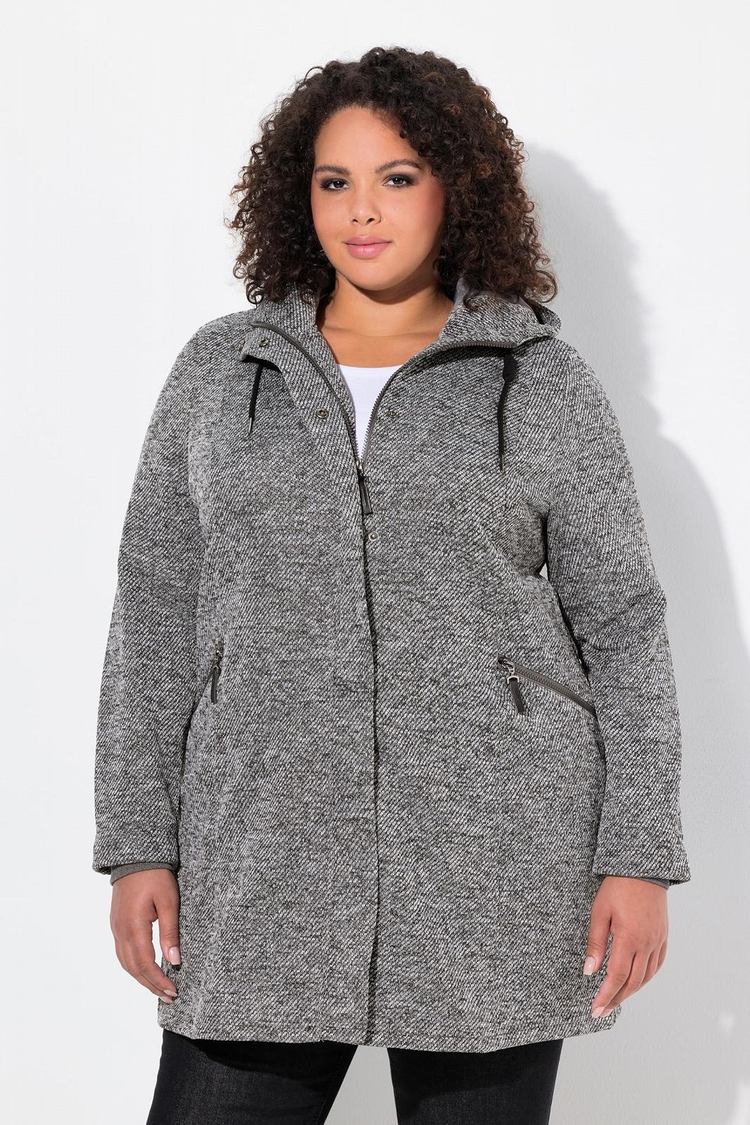 В'язана флісова куртка великого розміру з капюшоном Ulla Popken 831604, фото №5