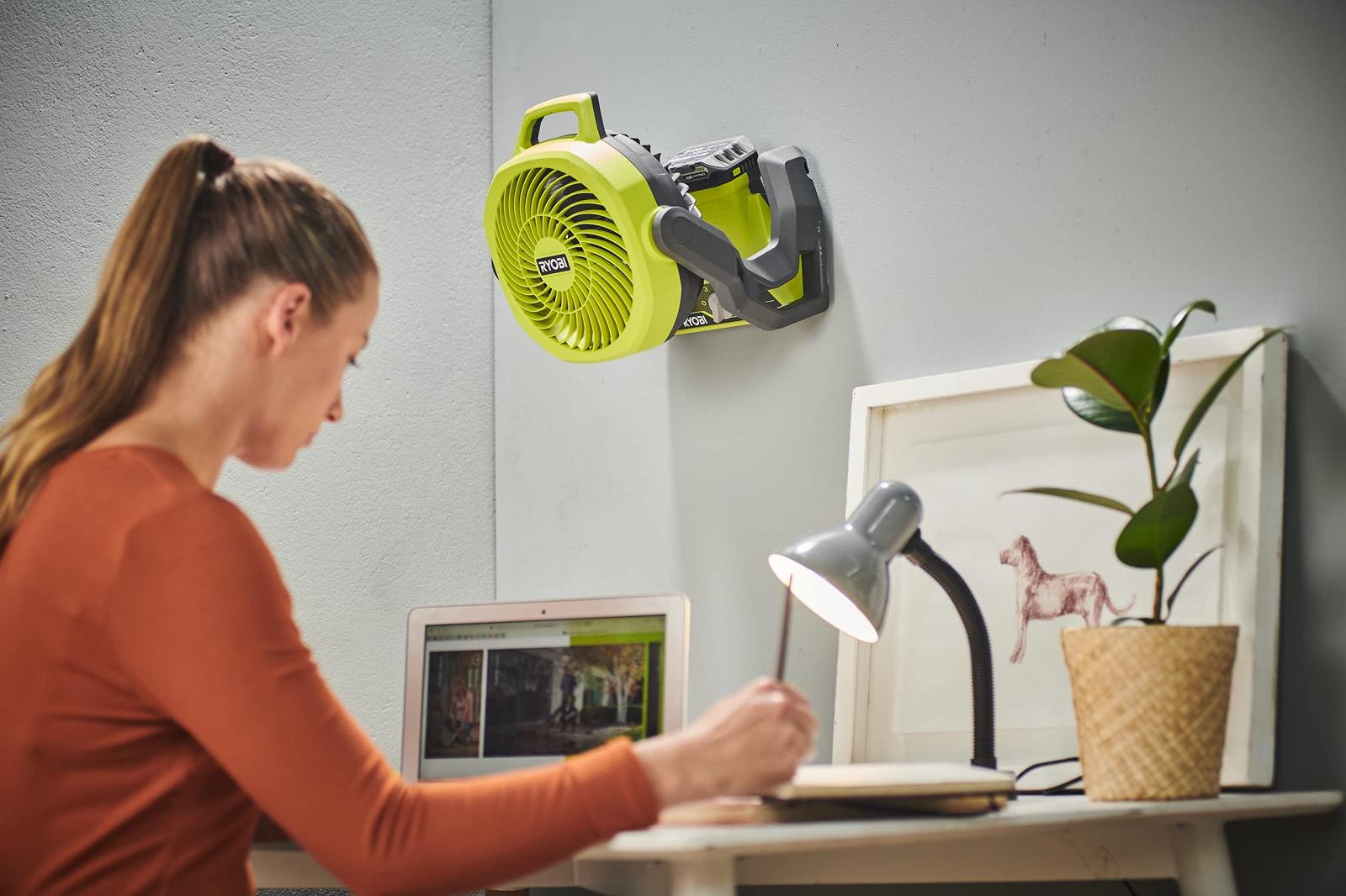 Вентилятор Ryobi ONE+ RF18-0 акумуляторний 18V, компактний, портативний, головка 19 см, фото №3