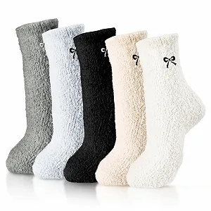 5 пар пухнастих шкарпеток для жінок, теплі шкарпетки - Фото 1