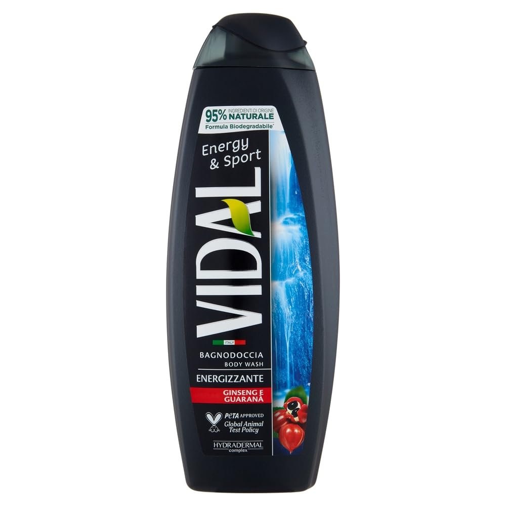 Гель-піна для душу Vidal з екстрактами женьшеню та гуарани 4 x 500 мл, фото №1