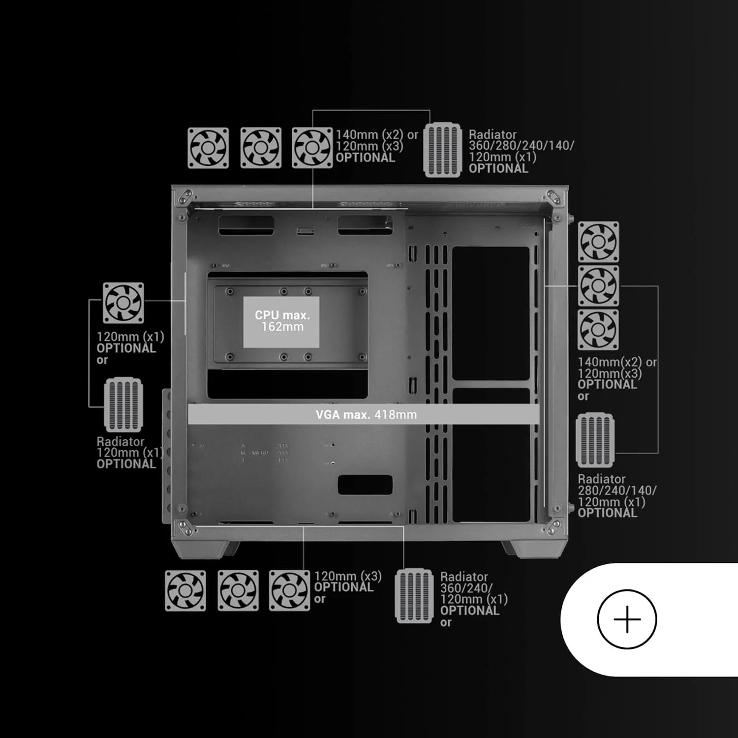 Корпус для ПК Mars Gaming MCV3 / без БЖ / Чорний, фото №5