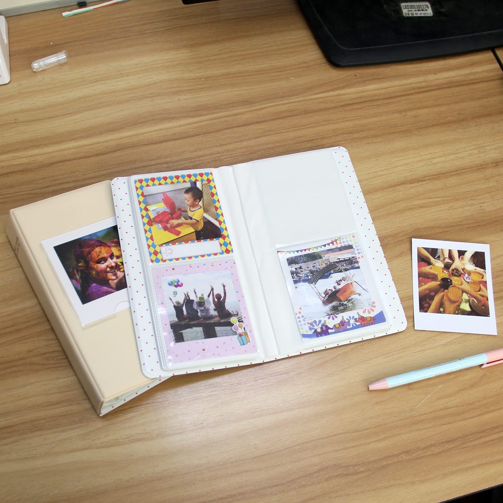 Мини-фотоальбом MUZIRI KINOKOO Fuji Instax Square SQ1 SQ20 SQ10 SQ6 / Share SP-3 PVC Leather 64 Pockets Pink, фото №5