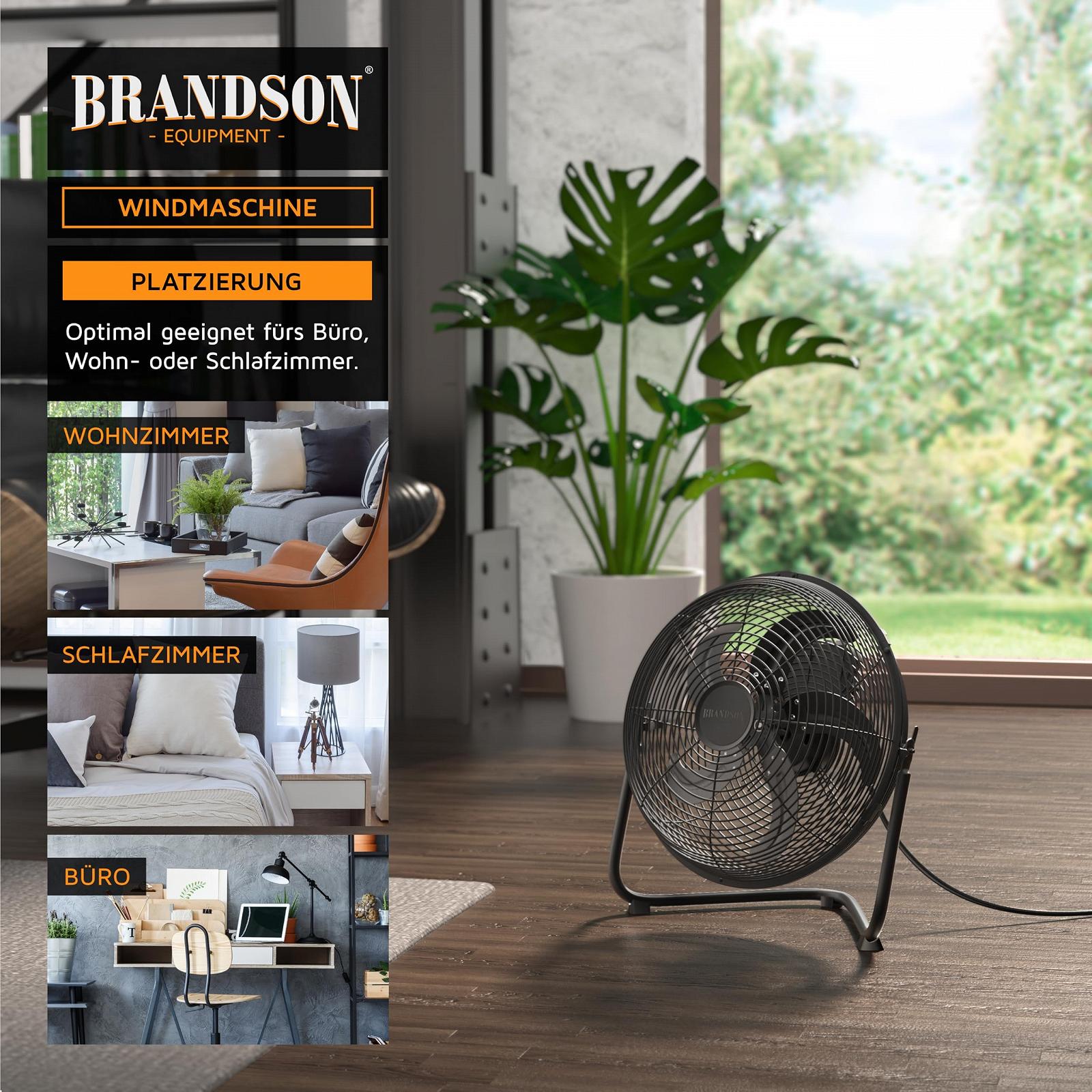 Вентилятор напольный Brandson, 30 см, черный матовый, фото №4
