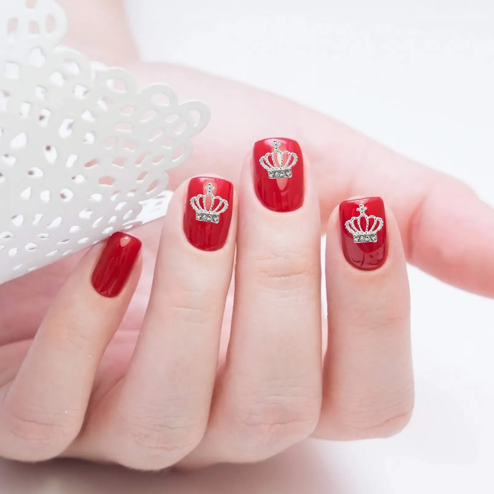 Украшения для ногтей Корона Lurrose 3D Серебристый сплав 30 шт, фото №8