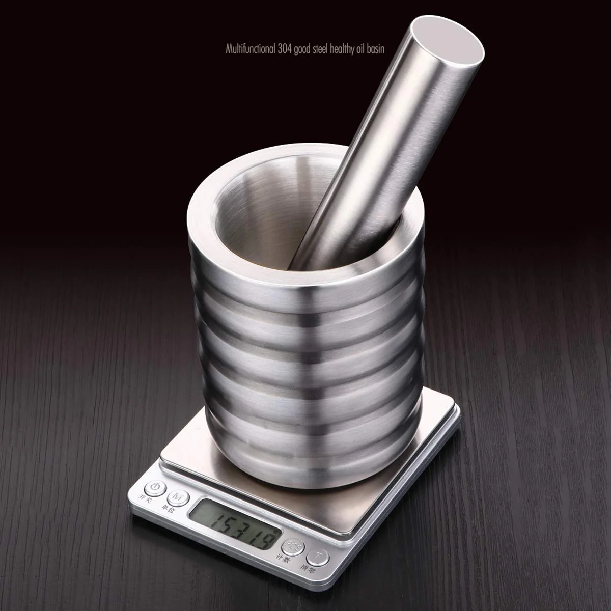 Ступка з товкачиком Подрібнювач спецій з нержавіючої сталі, фото №7