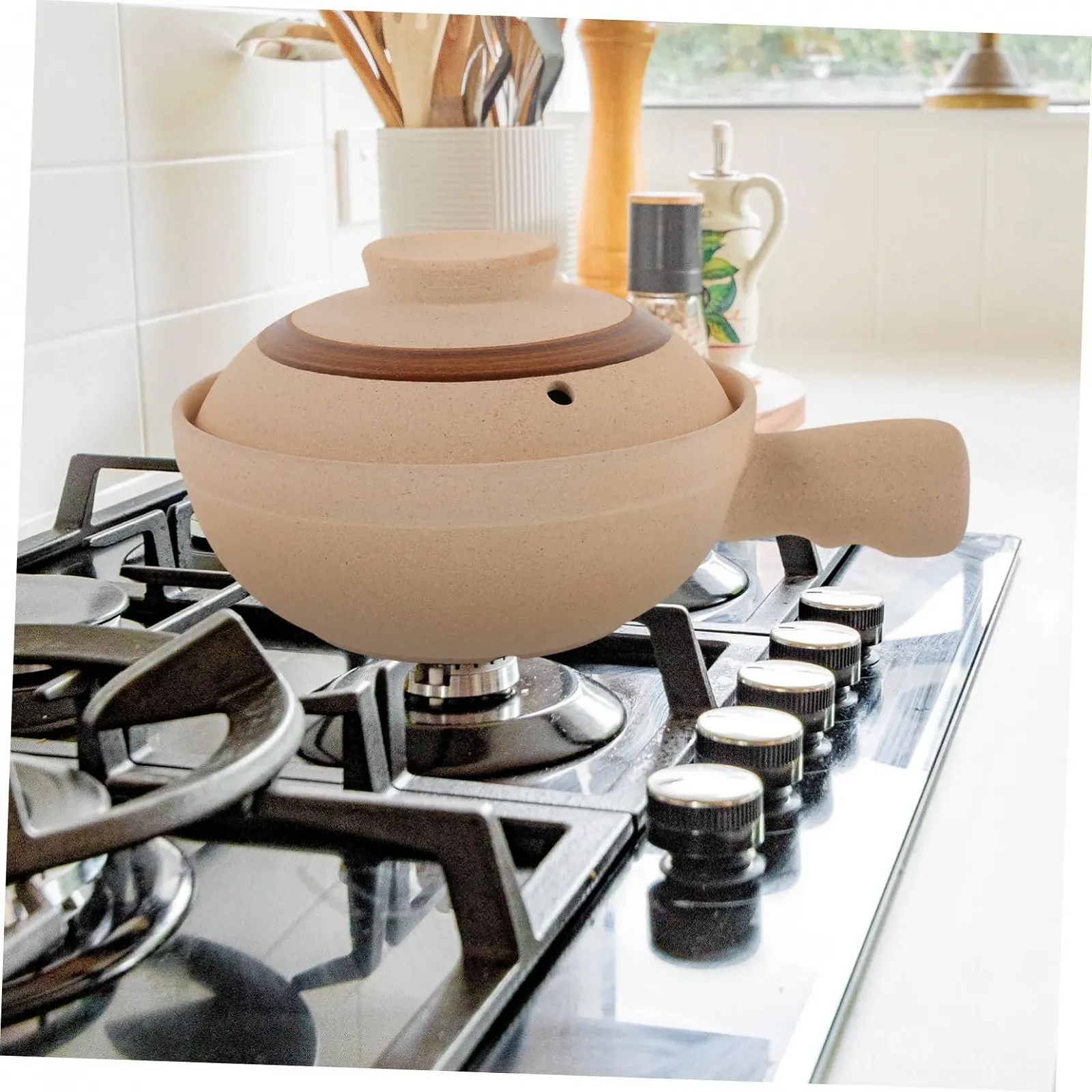 Керамический горшок Cabilock небольшой с крышкой, для 1 человека, термостойкий, без запаха, фото №4