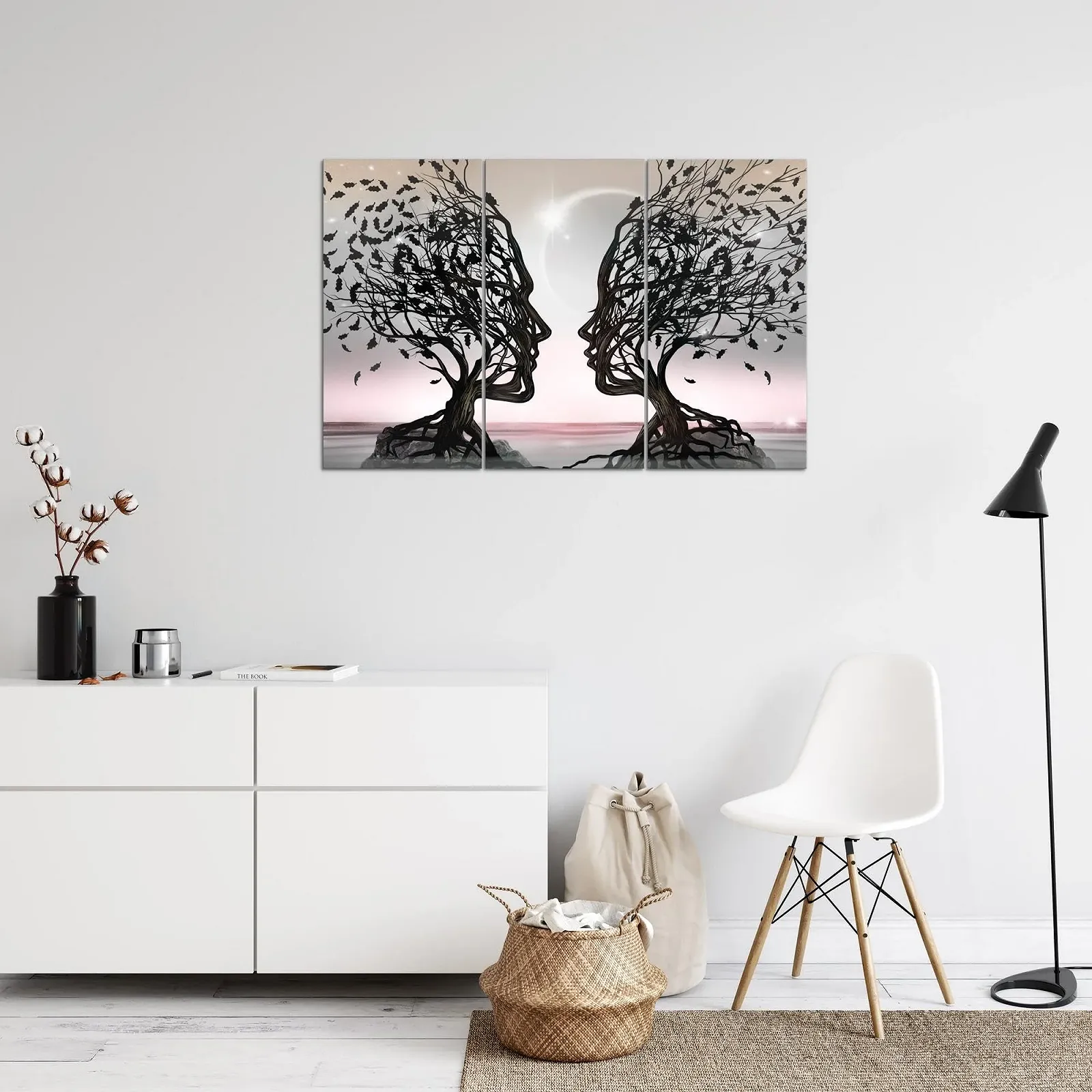 Картина Runa Art Abstract Tree XXL 120 x 80 см 3-Piece Grey Pink, фото №3