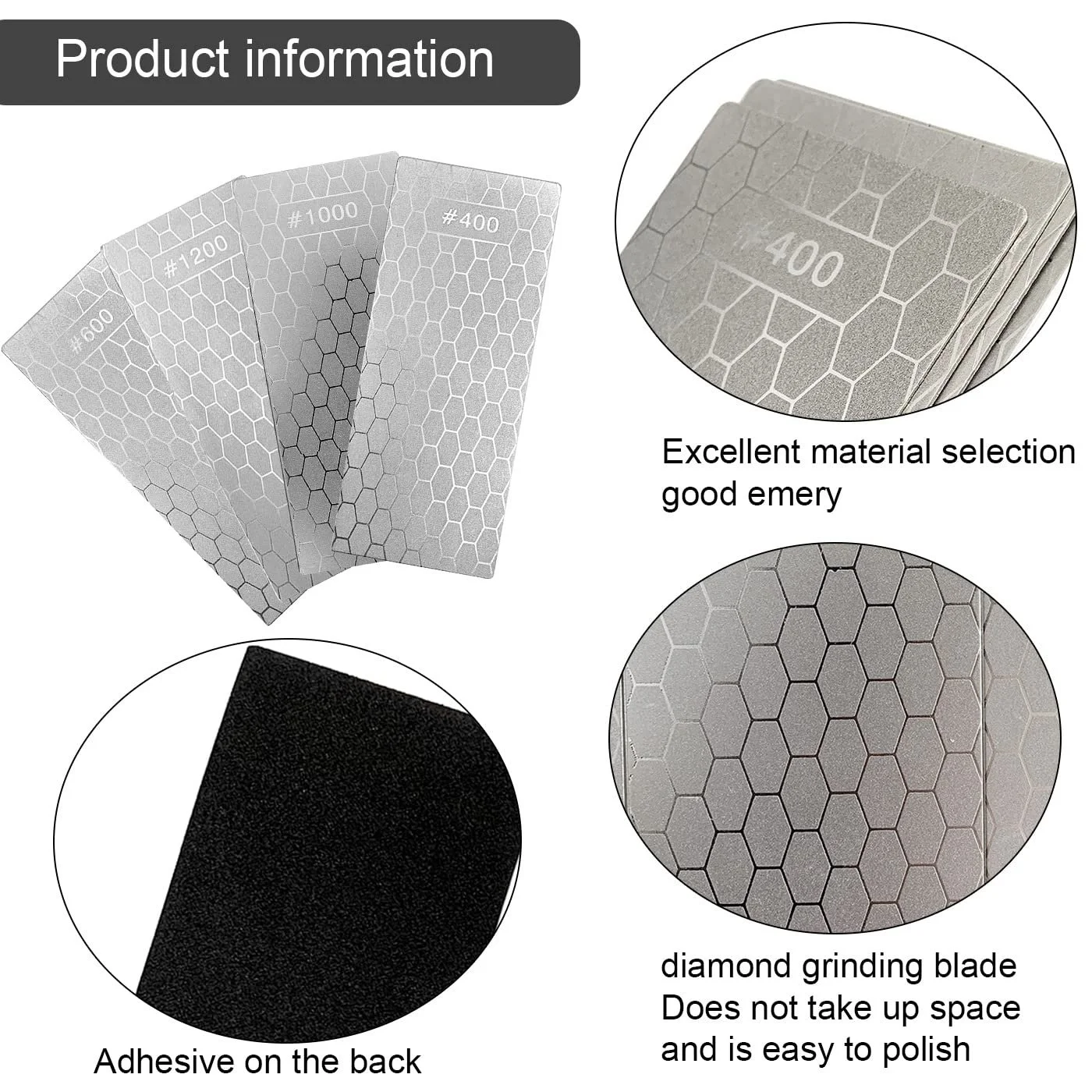 Алмазна точилка Пластина зі стільниковою поверхнею та антиковзною накладкою 400/600/1000/1200 грит для ножів та ножиць, фото №5