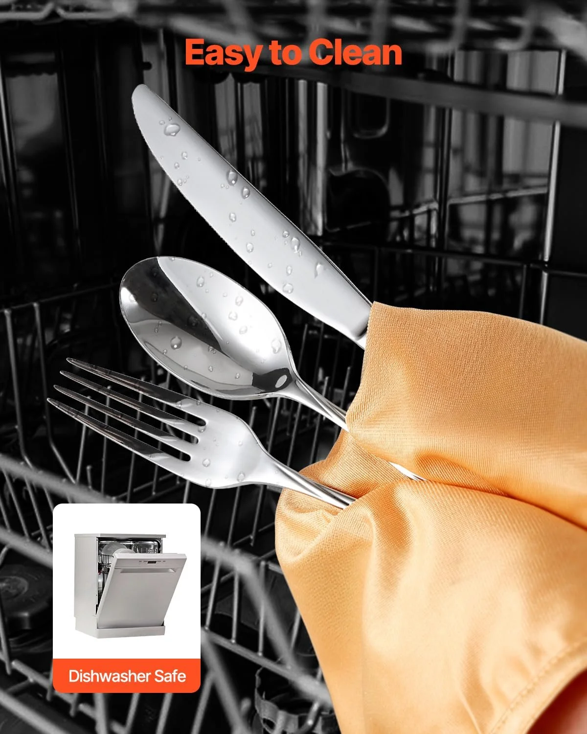 Набір столових приборів VEVOR на 12 персон, 65 предметів з харчової нержавіючої сталі, фото №5 Набір столових приборів VEVOR на 12 персон, 65 предметів з харчової нержавіючої сталі, фото №5