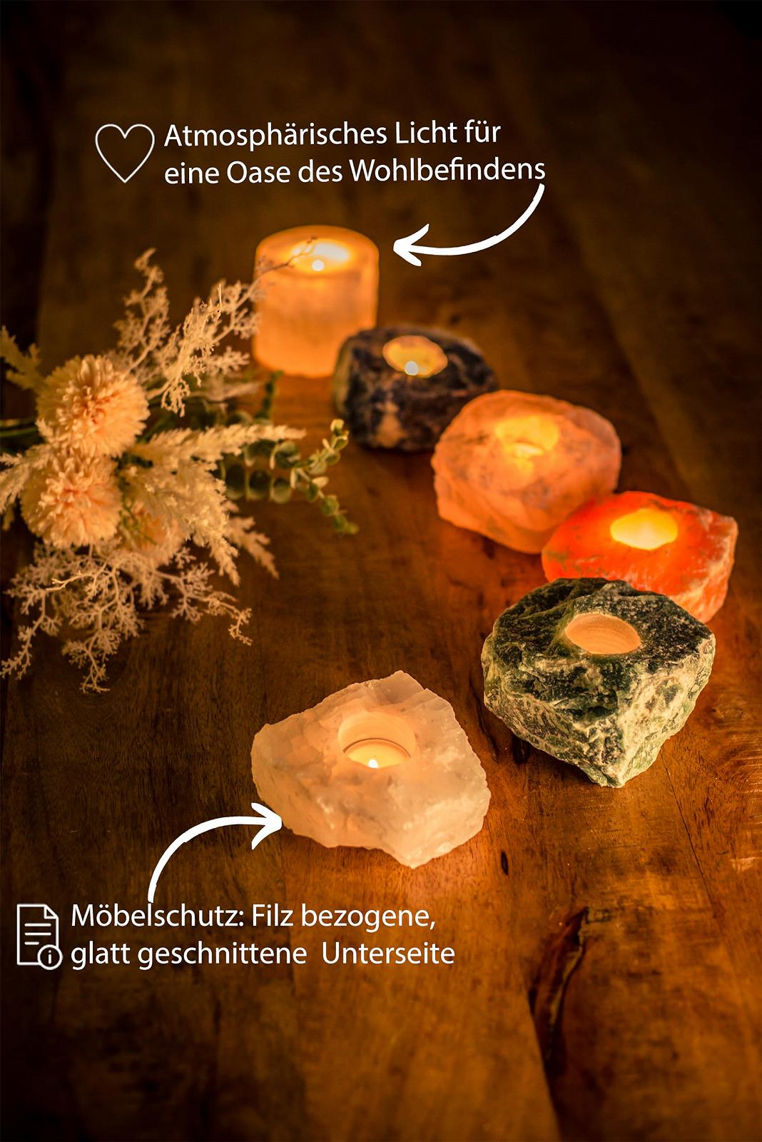 Підсвічник Lebensquelle Plus Rock Crystal Природний коштовний камінь Приблизно 1 кг Чайна свічка, фото №3