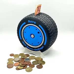 Копилка Formula 1 Wet Tyre в форме шины персонализированная - Фото 1