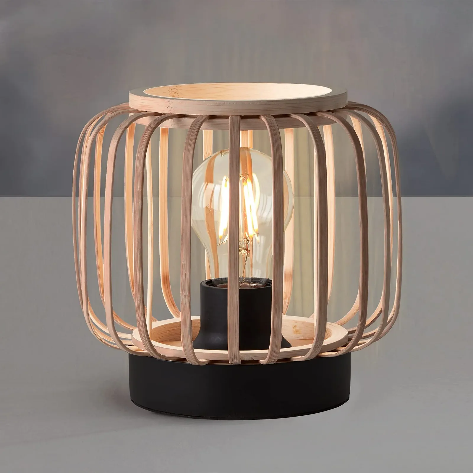 Настільна лампа INSPIRE Pecan 1 x E27 40 Вт 18 см Bamboo Чорний, фото №6