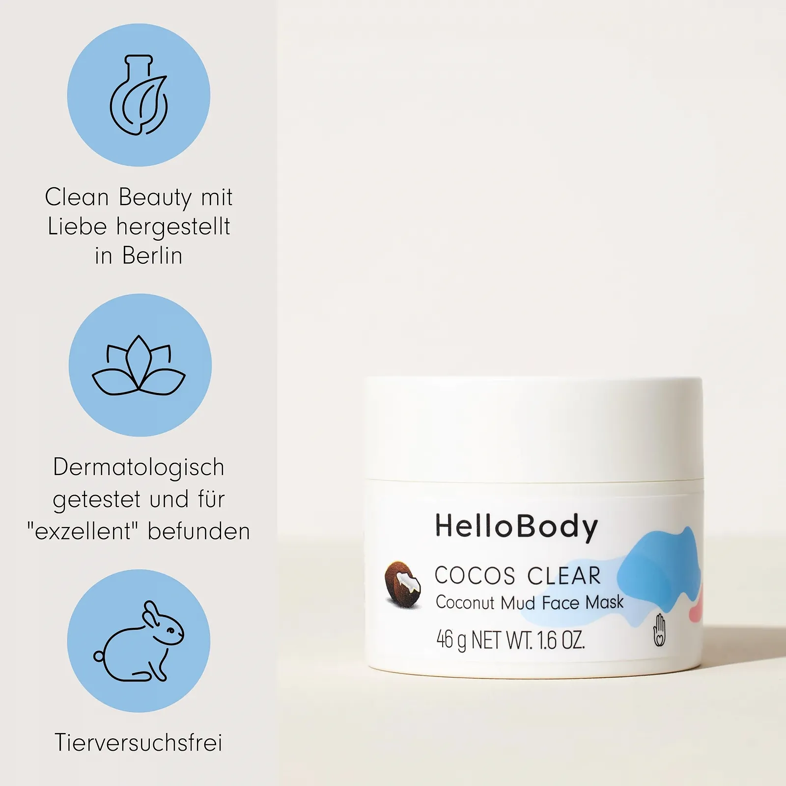 Маска для лица HelloBody Cocos Clear 45 мл, фото №5
