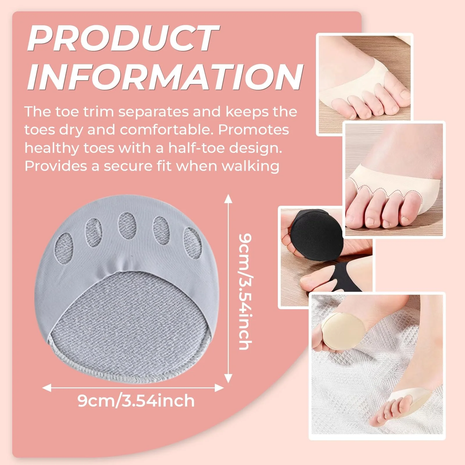 Шкарпетки для пальців ніг Жіночі невидимі півшкарпетки Бавовна 12 пар, фото №3