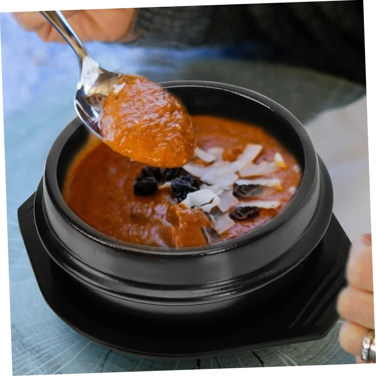 Кастрюля керамическая с подставкой Керамическая Круглая Черная, фото №4