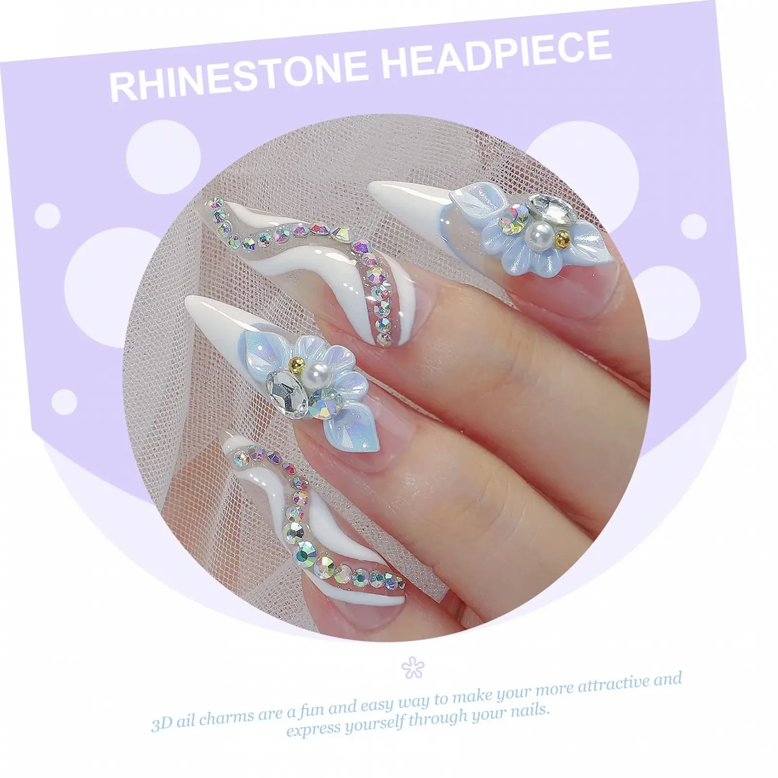 Цветы Подвески для ногтей 25 шт. Аксессуары для ногтей для акриловых ногтей Украшения для ногтей Цветы для ногтей, фото №6