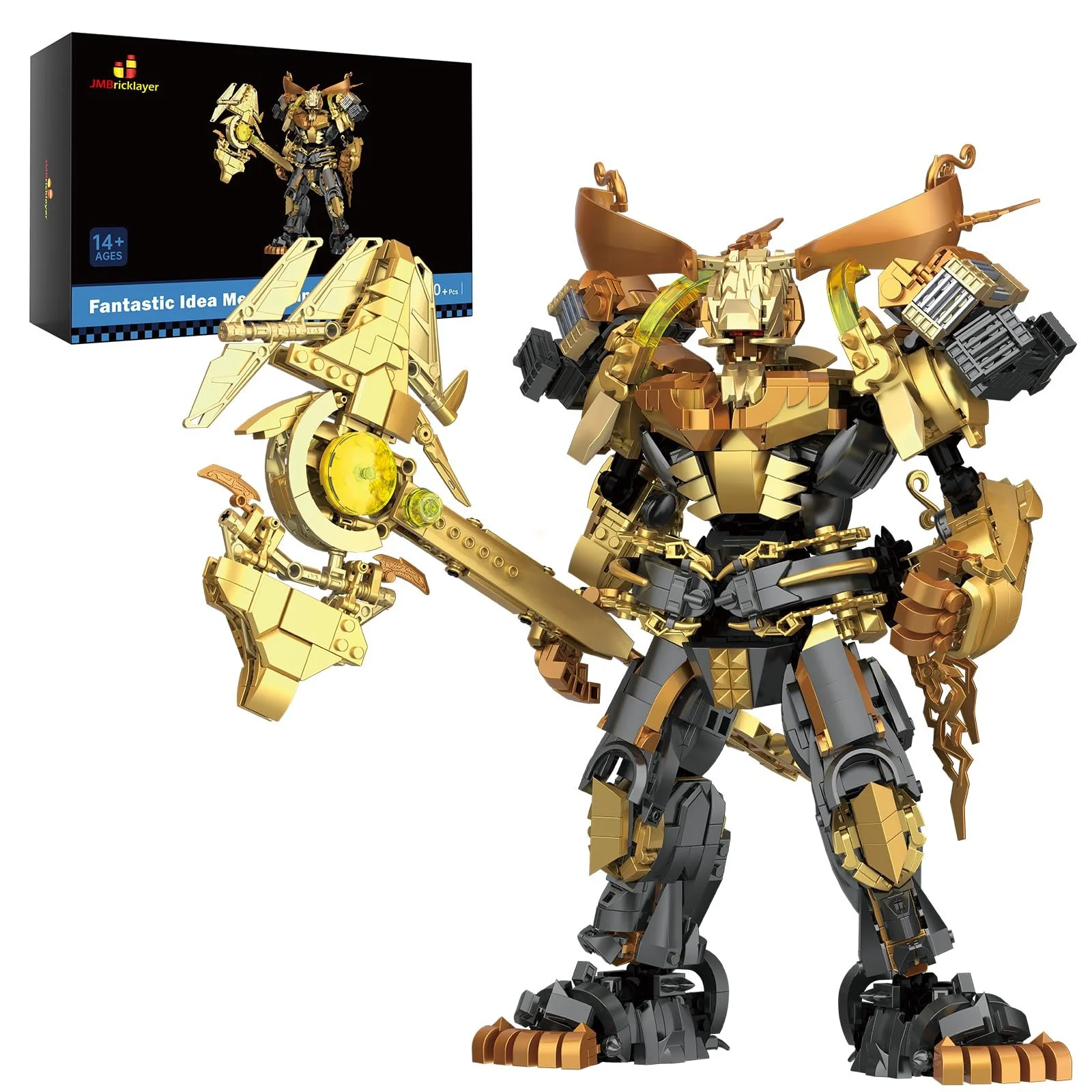 Конструктор меха JMBricklayer 70161 со зброей и подвижными суставами Черный/Золотой, фото №1