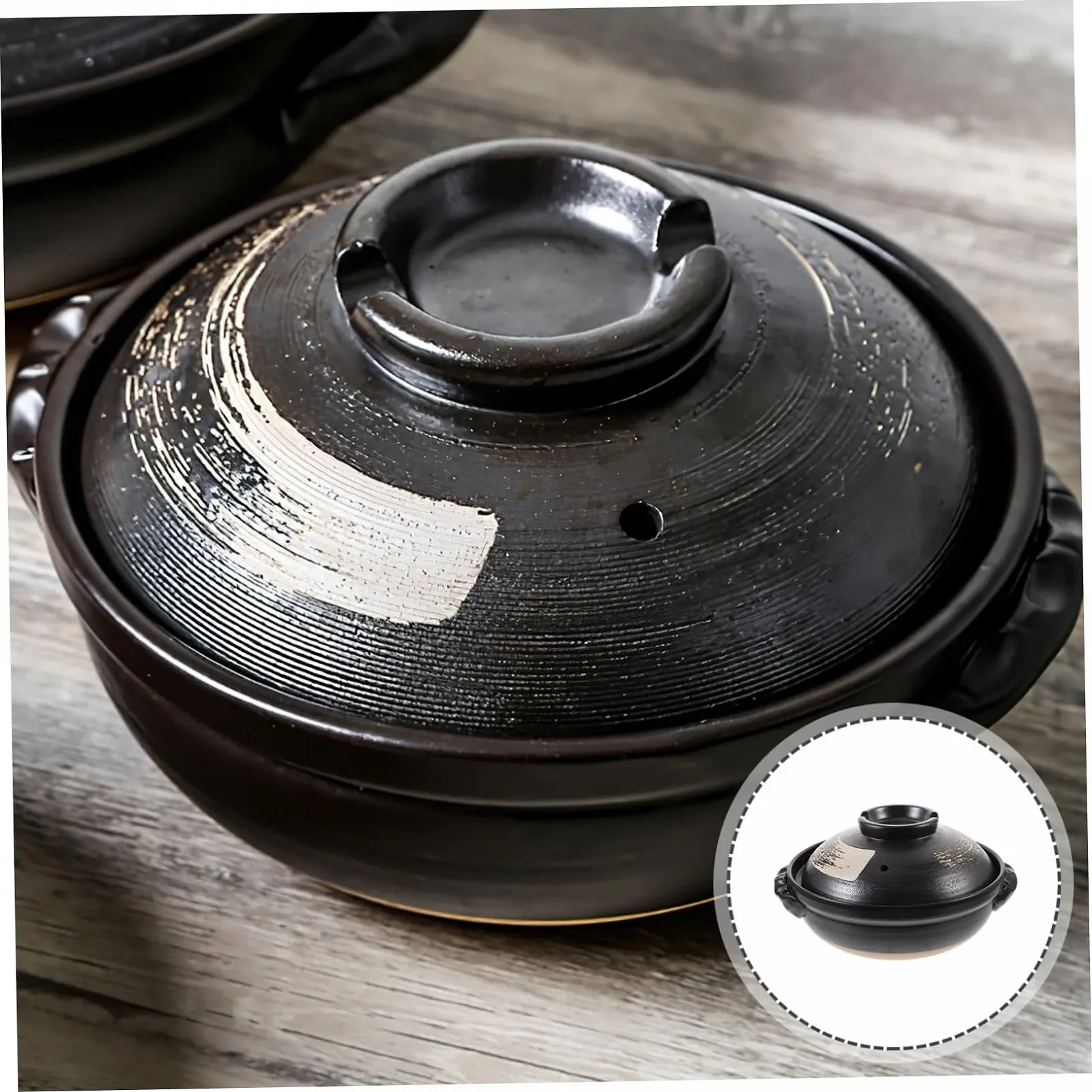 Кастрюля ULTECHNOVO Керамическая 900 мл Термостойкая с крышкой и ручками, фото №4