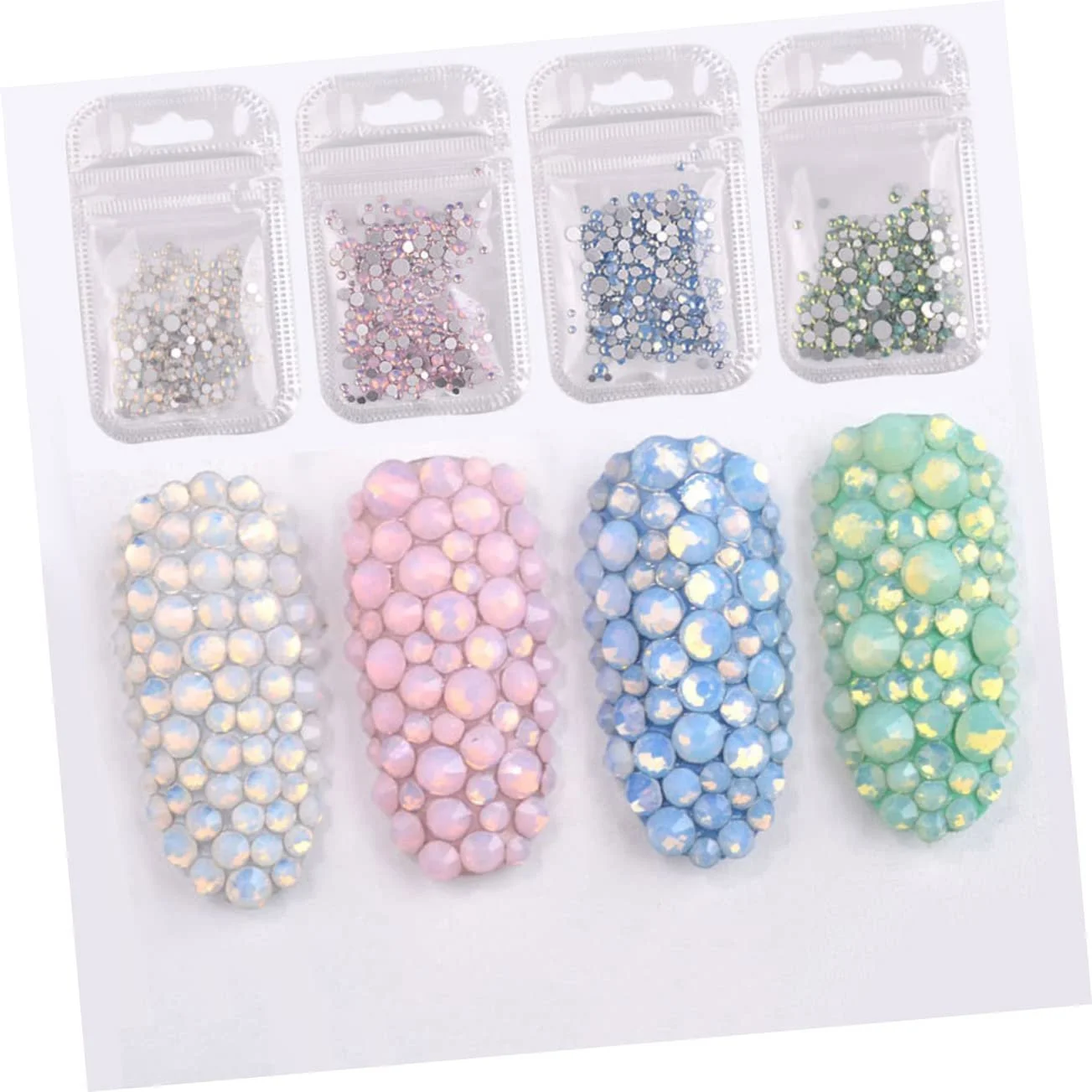 Стразы Стеклянные Ipetboom Набор 4 шт. для маникюра, фото №4