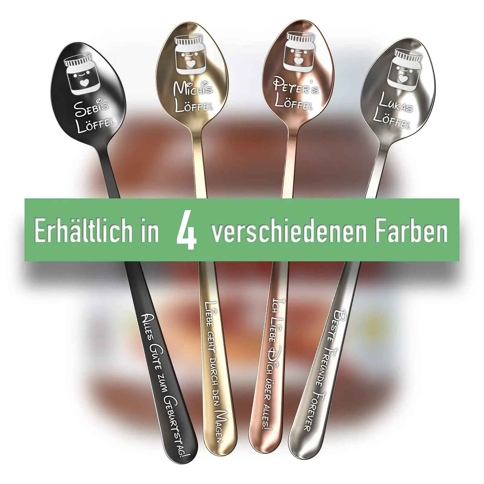 Ложка Geschenkfreude Золотистий з гравіюванням імені, фото №4