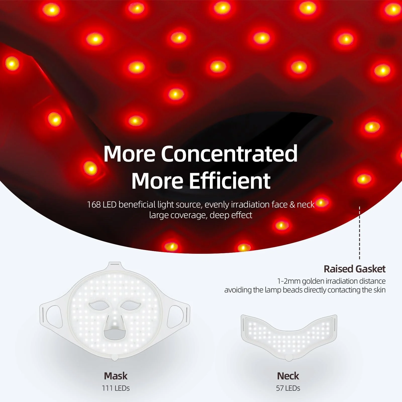 LED Маска для обличчя Силіконова Світлотерапія Червоне світло Омолодження Підтяжка Розгладження зморшок, фото №8