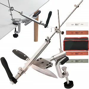 Професійна точилка для ножів Retoo поворотна 360° з набором із 4 каменів нержавіюча сталь - Фото 1