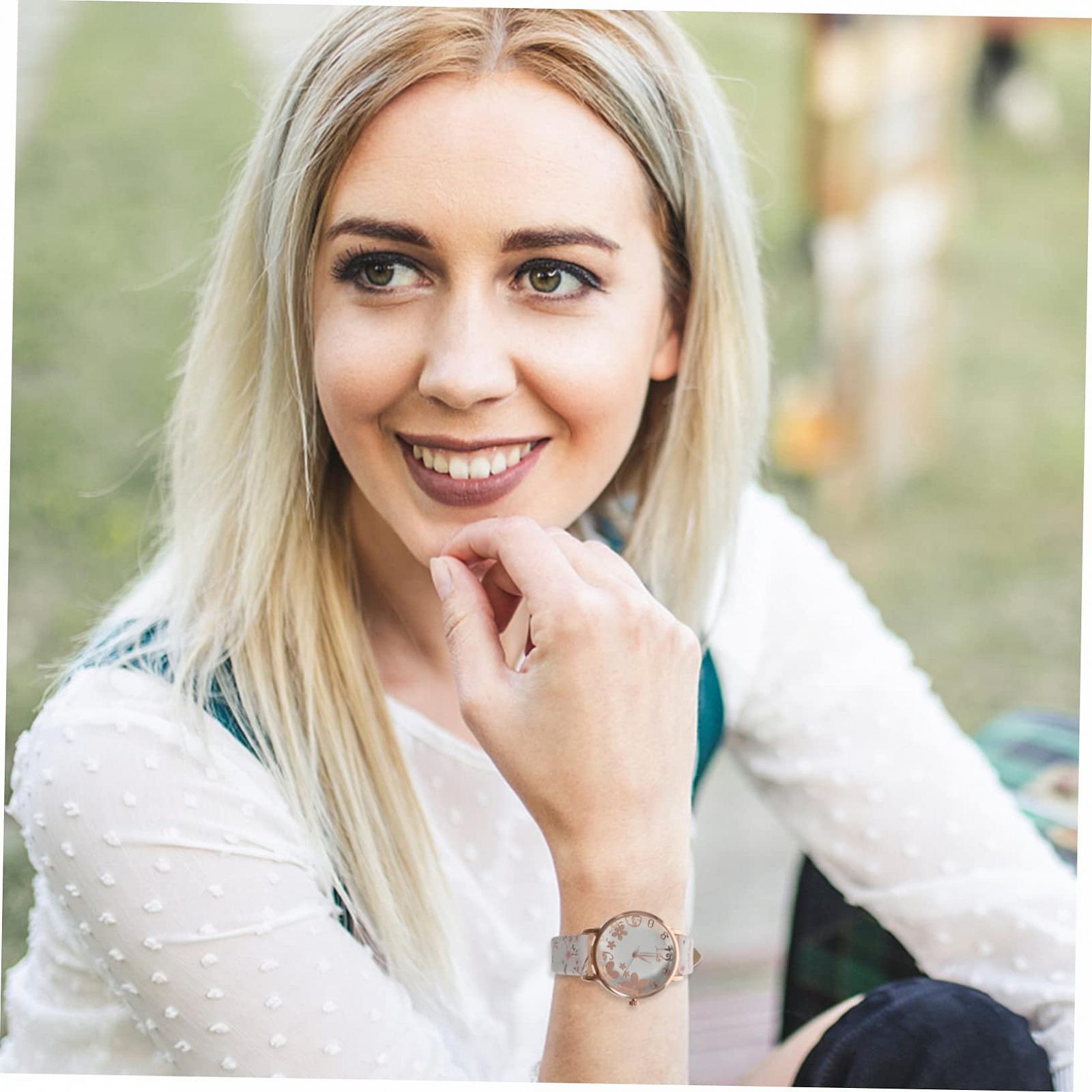 Жіночий годинник LIFKOME Квітковий Білий, Білий, фото №5