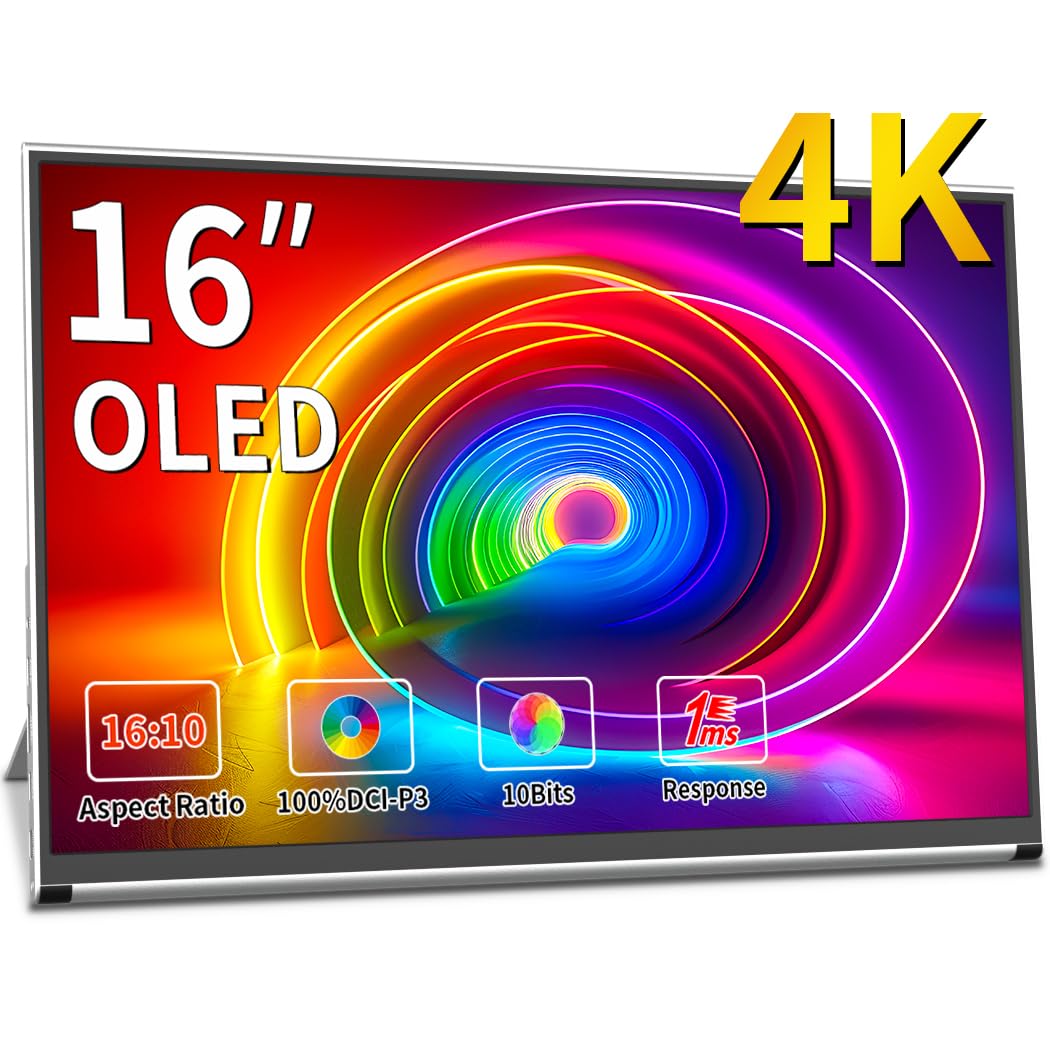 Портативный монитор Magedok OLED 4K 16 дюймов 100% DCI-P3 с HDMI/USB-C, фото №1