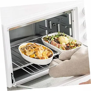 Форма для запікання керамічна Овальна з дерев'яною підставкою, екстра товста, термостійка synthetic.ua - Фото 1